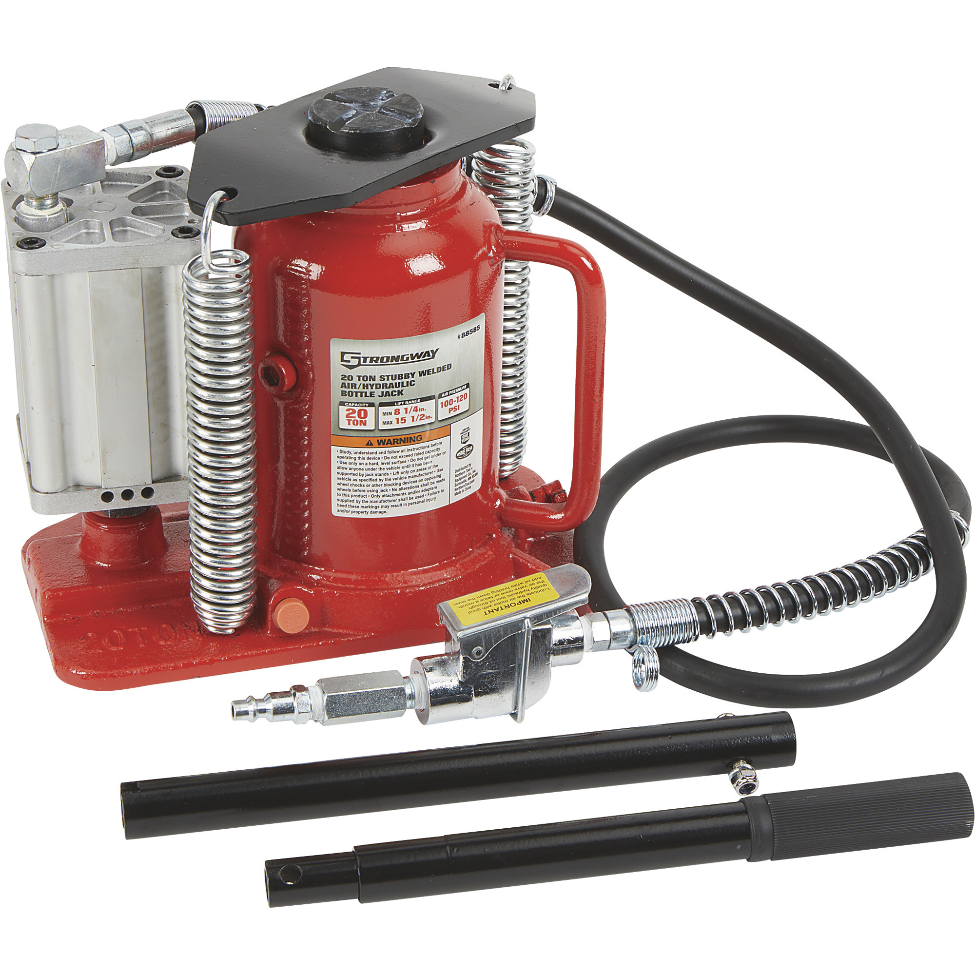 Strongway 20-Ton Air/Hybrid Short Bottle Jack